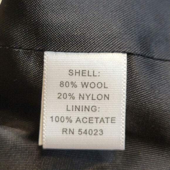 Banana Republic Wool Black Coat Double Breasted Princess Cut Mid Length Size PL - Picture 15 of 16